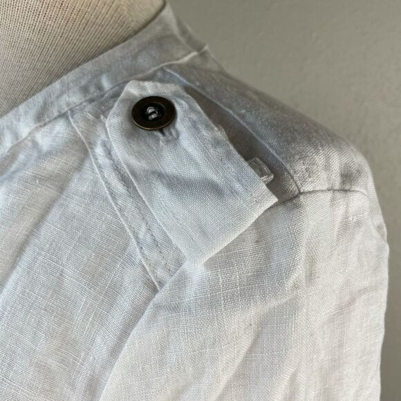 NWT Luciano Dante White Linen Jacket Top Size L - Picture 5 of 8